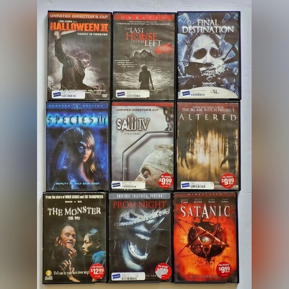 (Lot Of 9) BLOCKBUSTER VIDEO Assorted Horror/Slasher DVD Movies HALLOWEEN II & M - Picture 1 of 15